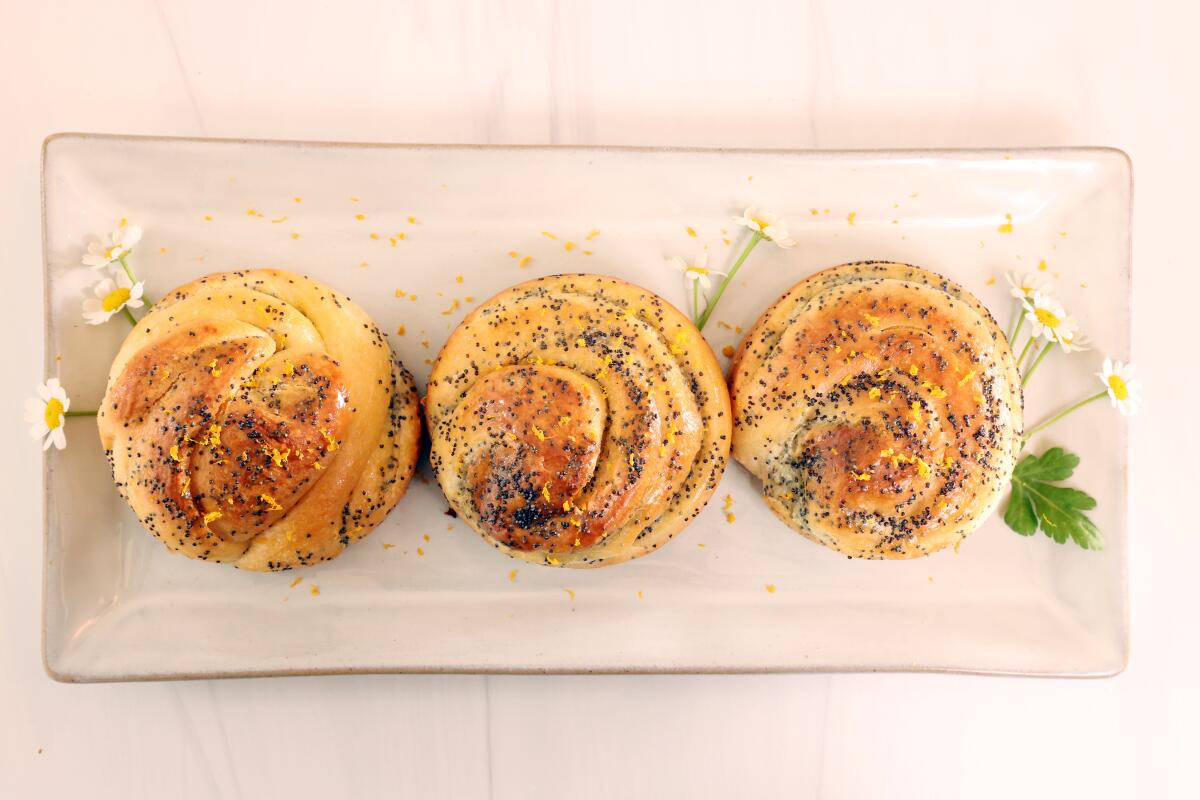 Lemon poppy seed brioche rolls from Sarah Ghattas' bakery pop-up, Flour Culture.