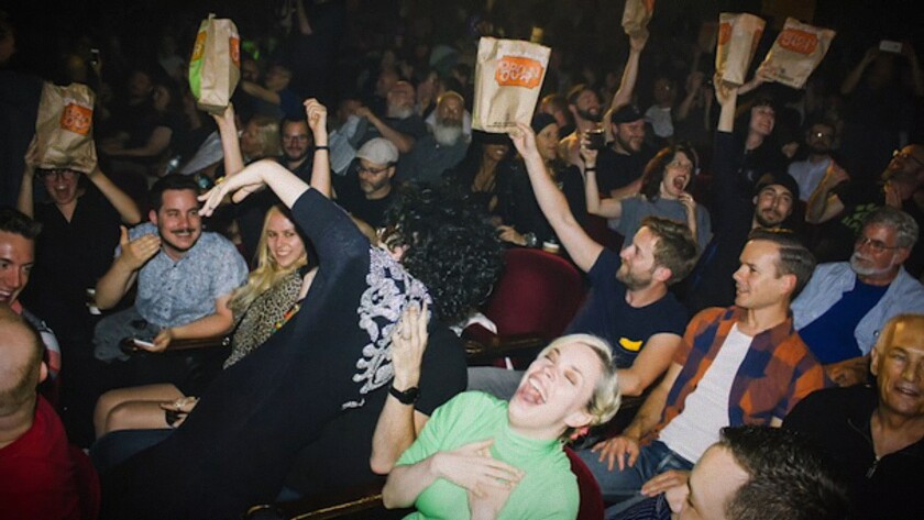 Audience at "Showgirls" in the documentary “You Don’t Nomi.”