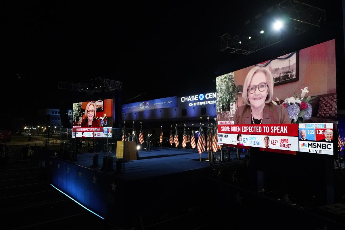 MSNBC coverage of the 2020 presidential election is displayed on screen