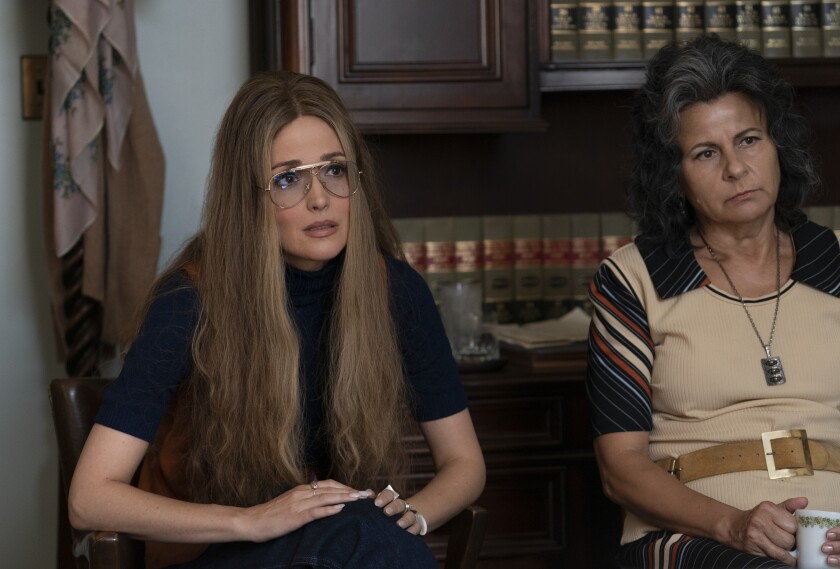 Rose Byrne as Gloria Steinem, left, and Tracey Ullman as Betty Friedan in 