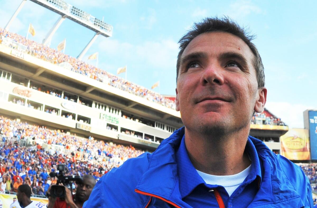 Urban Meyer, shown with Florida in 2010, seems to look back fondly on his days with the Gators.