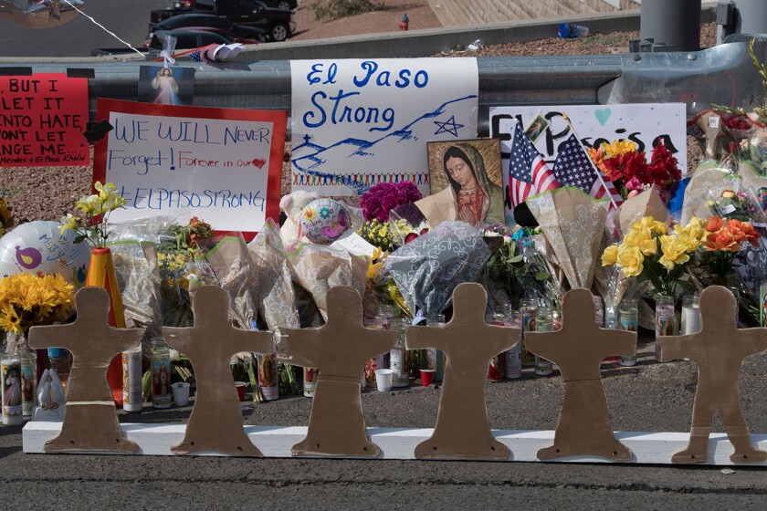 Crosses mark a memorial to victims of the El Paso mass shooting. Despite such continued acts of gun violence, don't expect Congress to act.