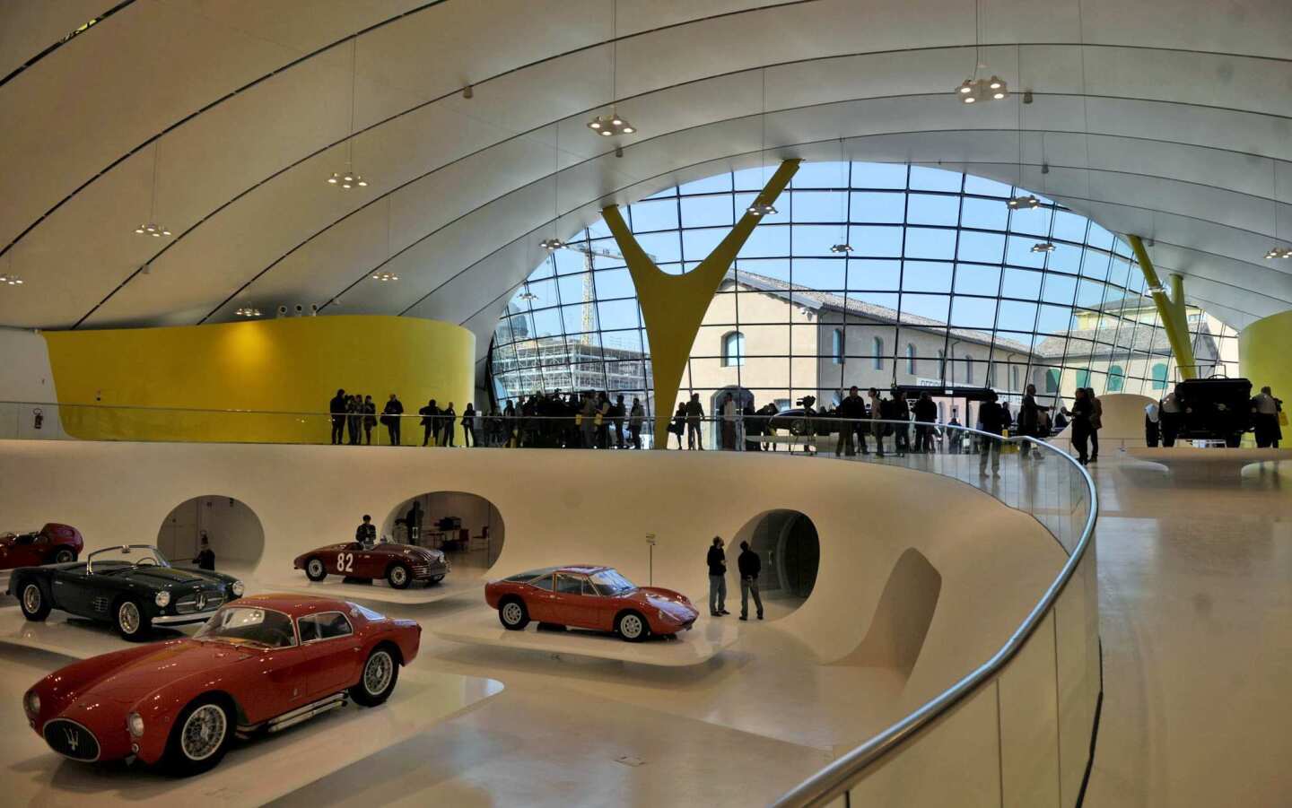 The birthplace of Enzo Ferrari, seen here beyond the windows of the museum's new building.