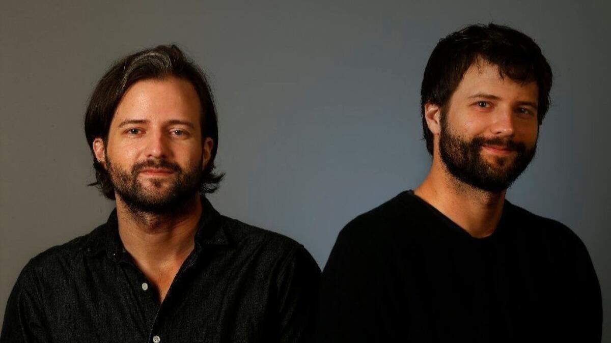 Matt Duffer, left, and his brother Ross at their post-production office in Hollywood on July 26, 2017.