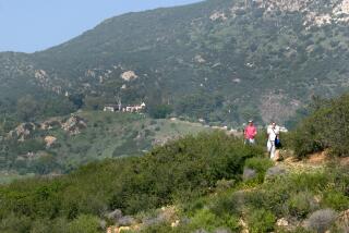 MALIBU CA February 17, 2015 -- As you climb along the Rising Sun Trailhead, you will see mountains ahead of you at Solstice Canyon in Malibu. (Cheryl A. Guerrero/ Los Angeles Times)