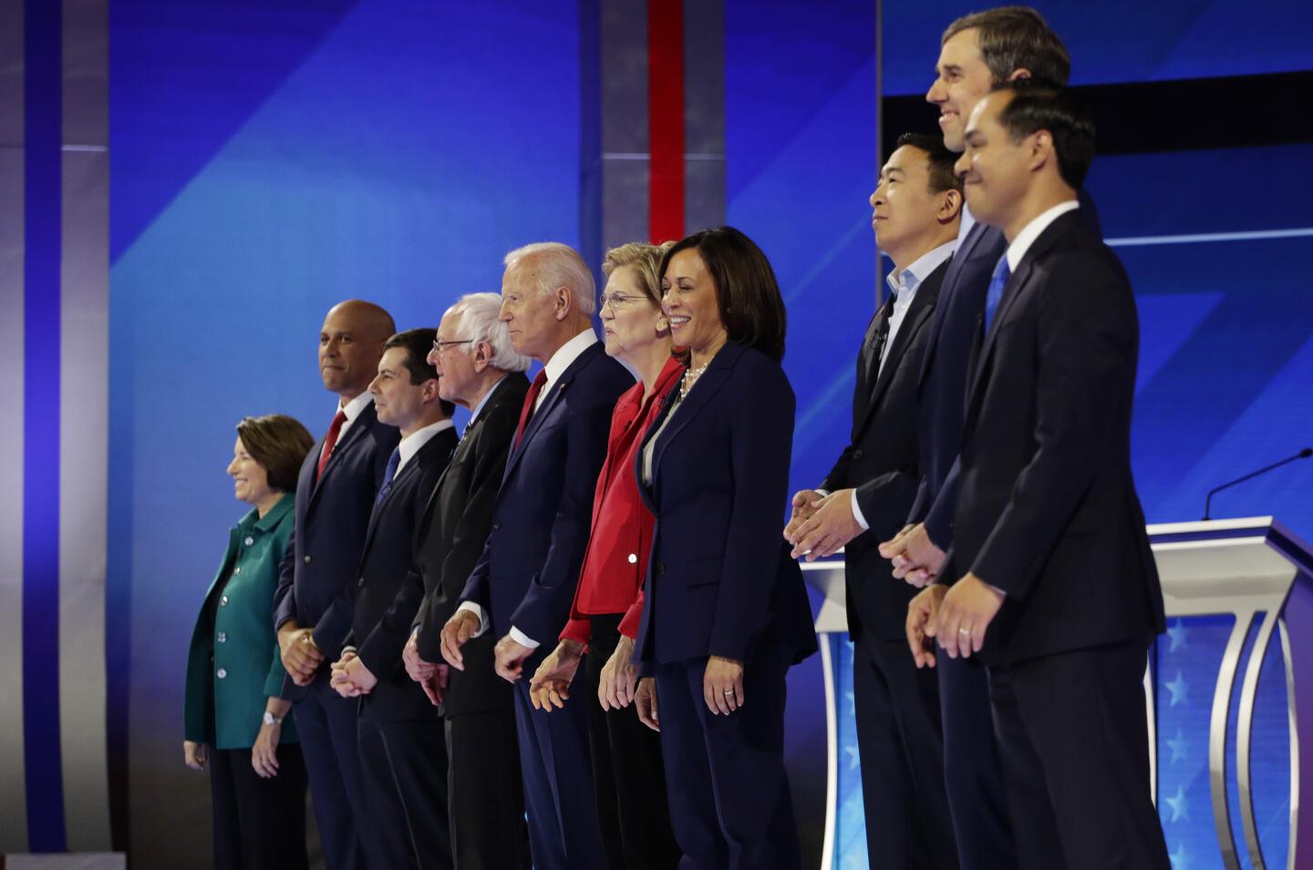 The 10 candidates take the stage before Thursday's debate.