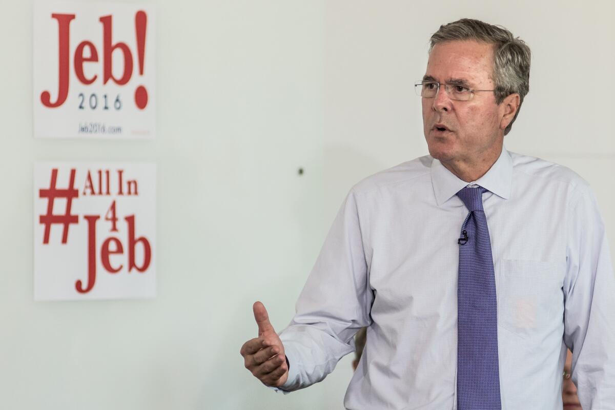 Former Florida Gov. Jeb Bush, shown Monday in a campaign stop in West Columbia, S.C., has released 33 years of his tax returns.