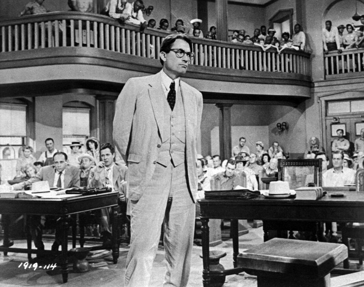 In this 1962 file photo, actor Gregory Peck is shown as attorney Atticus Finch in a scene from "To Kill a Mockingbird." Peck also was president of the Academy of Motion Picture Arts and Sciences.