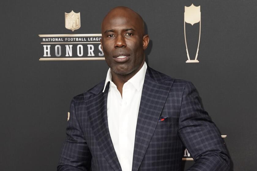 Former NFL player Terrell Davis arrives at the 8th Annual NFL Honors at The Fox Theatre on Saturday, Feb. 2, 2019, in Atlanta