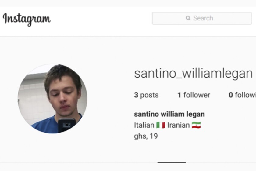  Screenshot of Santino William Legan’s Instagram account