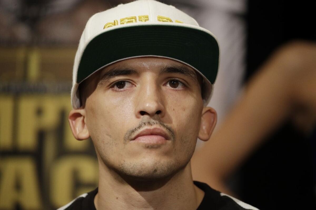 Boxer Lee Selby attends a news conference in Las Vegas on Jan. 26.