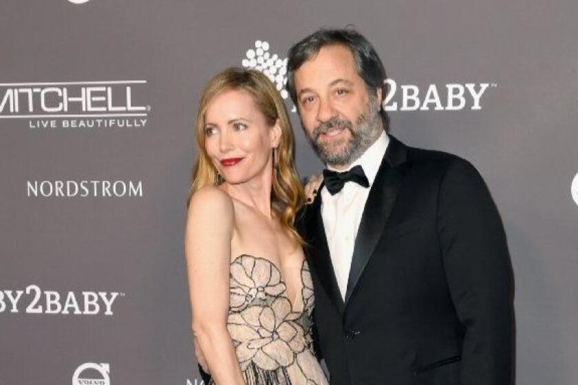 CULVER CITY, CA - NOVEMBER 10: Leslie Mann (L) and Judd Apatow attend the 2018 Baby2Baby Gala Presented by Paul Mitchell at 3LABS on November 10, 2018 in Culver City, California. (Photo by Emma McIntyre/Getty Images) ** OUTS - ELSENT, FPG, CM - OUTS * NM, PH, VA if sourced by CT, LA or MoD **