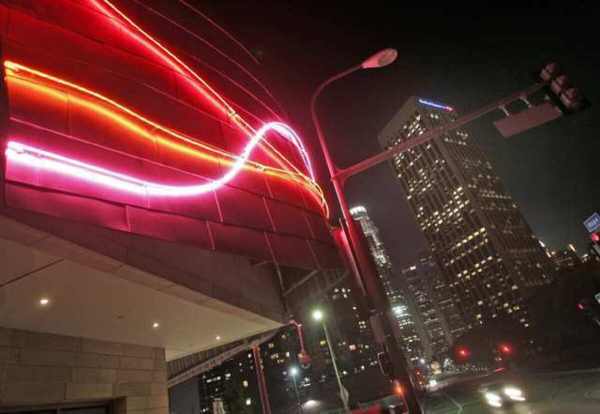 The exterior of the REDCAT at Walt Disney Concert Hall in downtown L.A.