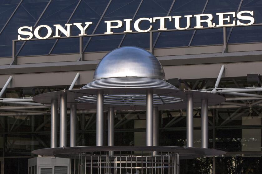 FILE - The Sony Pictures Plaza building is seen, Dec. 19, 2014, in Culver City, Calif. Sony Pictures and the private equity firm Apollo Global Management have expressed interest in buying Paramount Global for $26 billion, according to a person familiar with the details. (AP Photo/Damian Dovarganes, File)