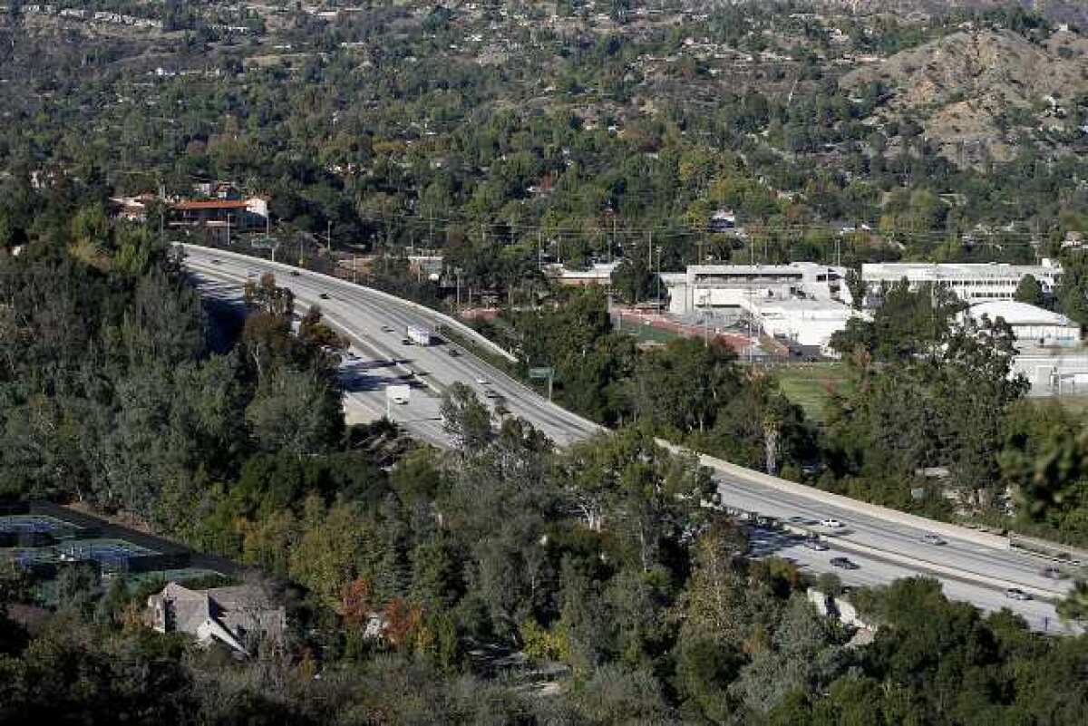 ARCHIVE PHOTO: La Canada High School can be seen to the right of the 210 (Foothill) Freeway.