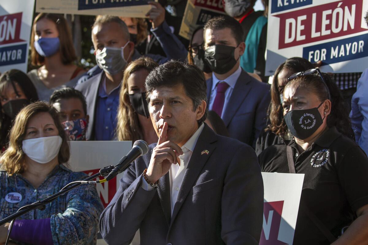 Los Angeles City Councilman Kevin de León announces his mayoral run in September.