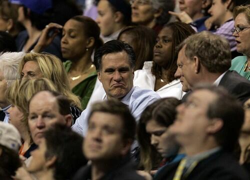 Massachusetts Gov. Mitt Romney watches during the second half of the NCAA women's Final Four basketball championship.