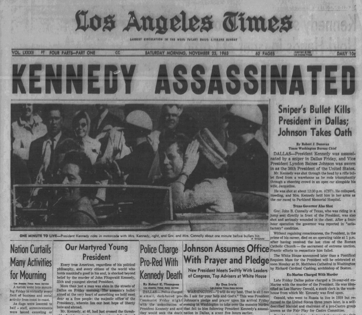 The Los Angeles Times on Nov. 23, 1963.
