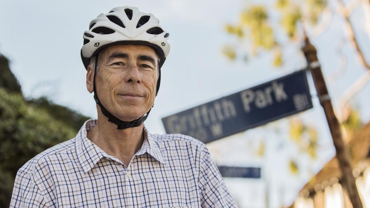 Patrick Pascal, who was injured when his bicycle wheel got trapped on a crack on Griffith Park Boulevard, was paid $200,000 in a city settlement.