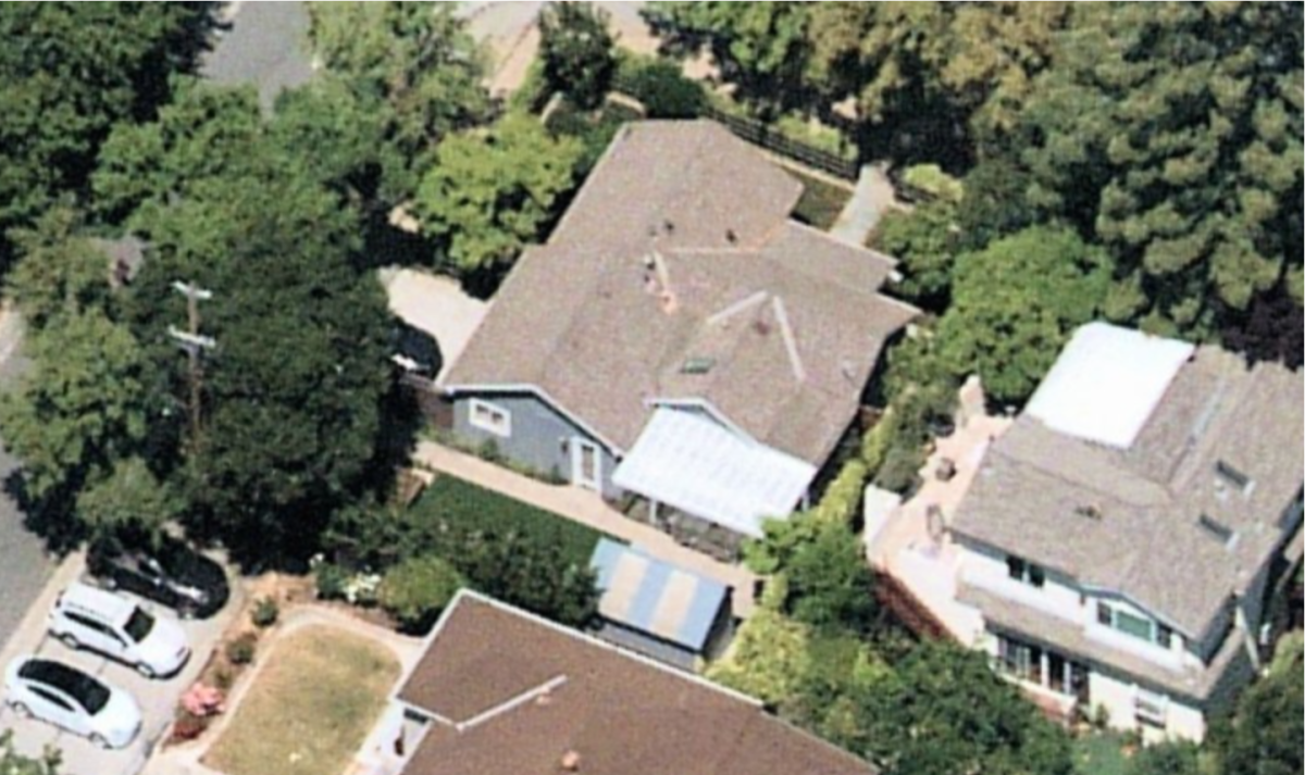 Aerial view of house