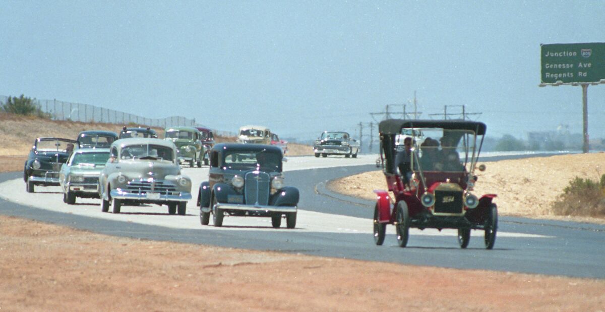 Vintage-car parade on state Route 52  July 11, 1987 