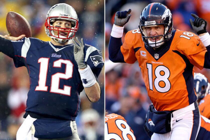 Quarterbacks Tom Brady of the Patriots and Peyton Manning of the Broncos will meet for the 15th time, including the fourth time in the postseason and the third time in the AFC championship game.