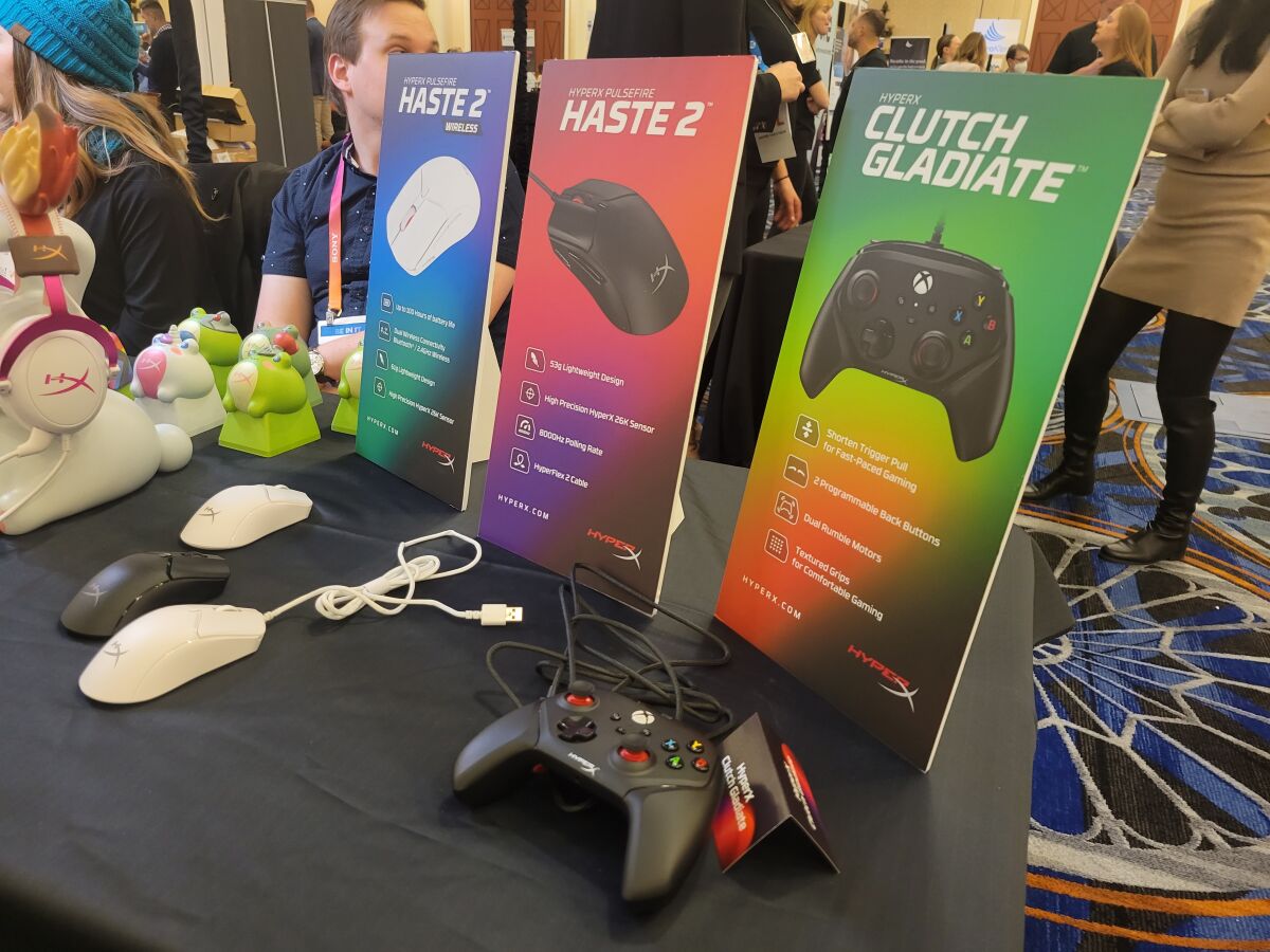 HyperX gaming mice and controllers debuting at CES 2023 in Las Vegas.