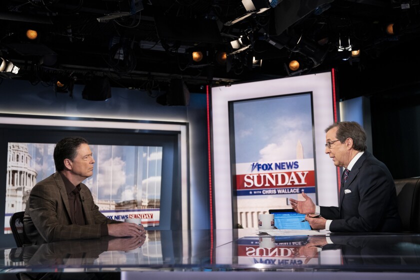 Former FBI Director James Comey with Chris Wallace "Fox News Sunday" in 2019.
