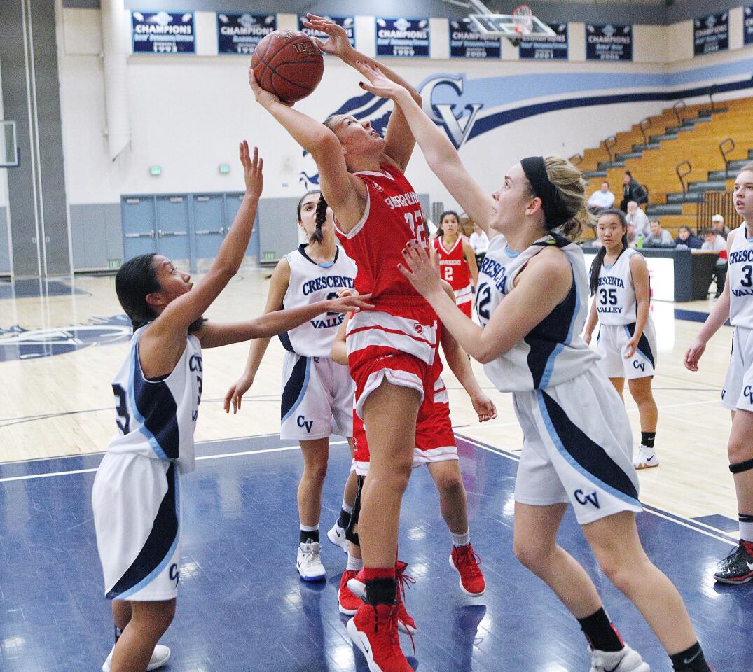 Photo Gallery: Crescenta Valley vs. Burroughs in Pacific League girls' basketball