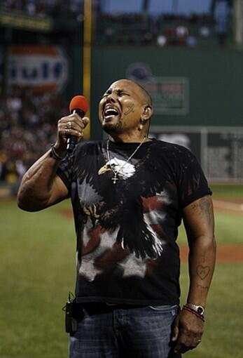 Aaron Neville croons for the Red Sox