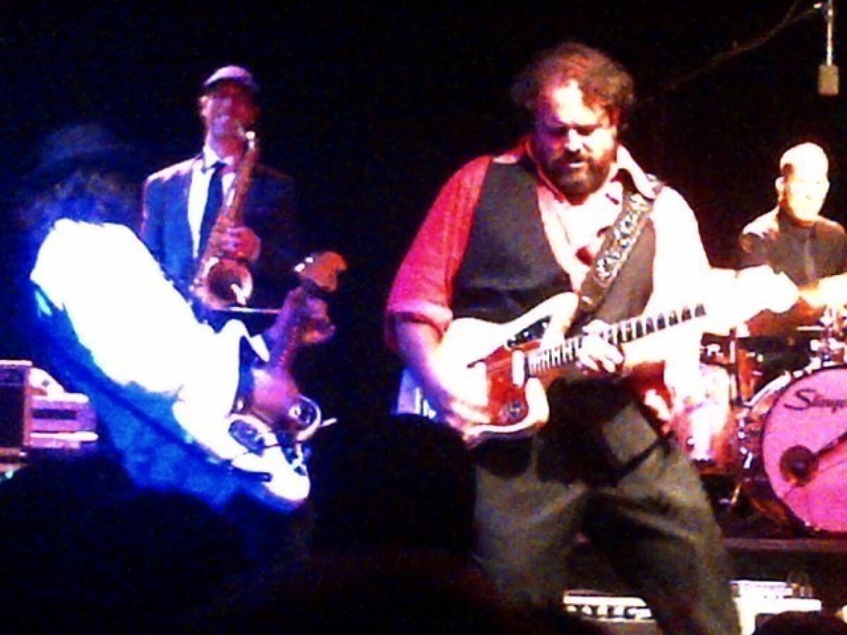 The Mavericks, with guitarist and lead singer Raul Malo in the foreground, played for nearly 2 1/2 hours on March 26 at the El Rey Theatre in Los Angeles.