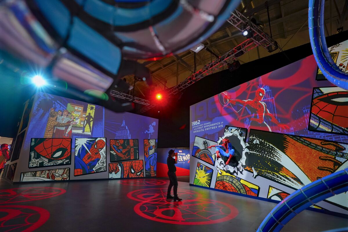 Sebastian M. Purfuerst, the music and animation designer for the Spider-Man exhibit at Comic-Con Museum.