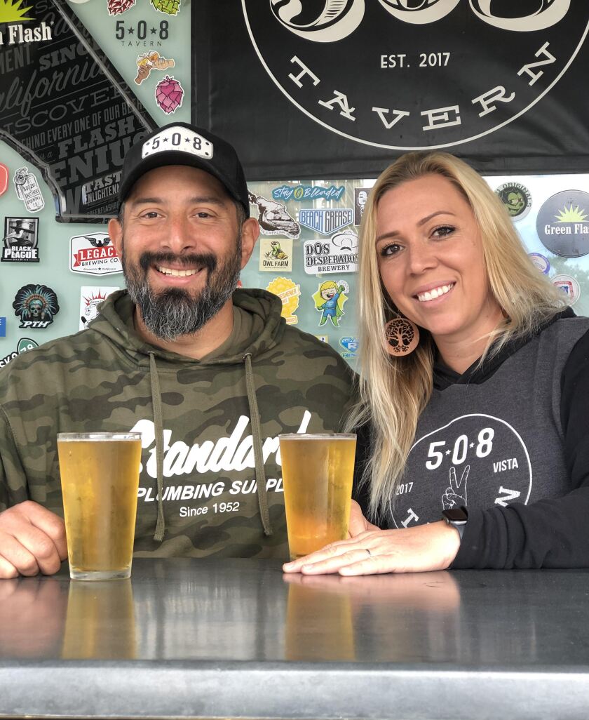 Hector Estrada and Shelly Kentner, co-owners of 508 Tavern in Vista 