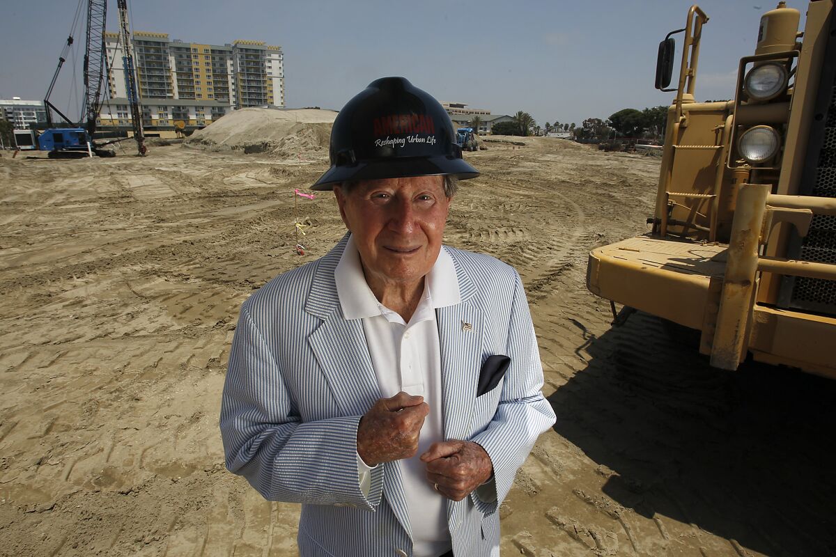 Developer Jerry Epstein, in 2011, at Via Marina and Marquesas Way in Marina del Rey.