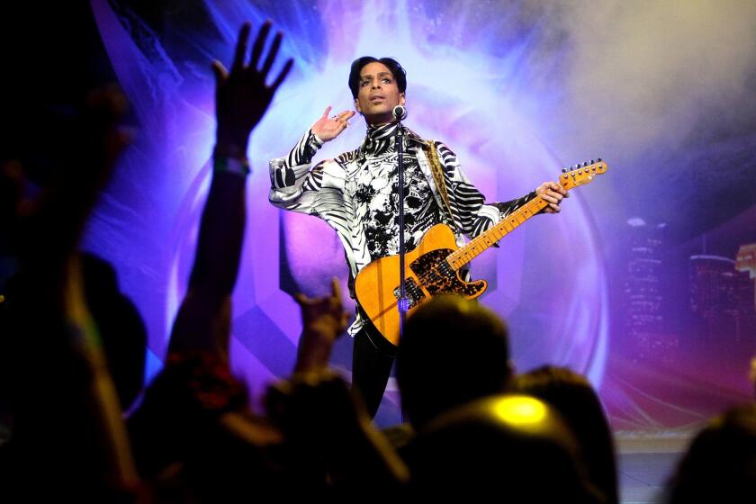 Prince performs at the Nokia Theatre in Los Angeles on March 28, 2009.