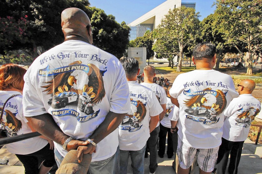 Supporters of the Los Angeles Police Protective League. 