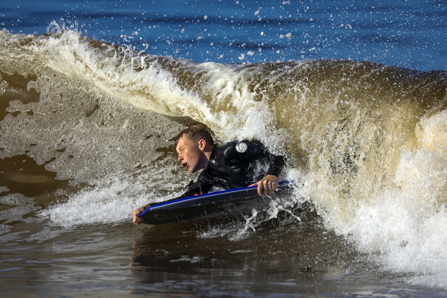 A person Boogie boarding
