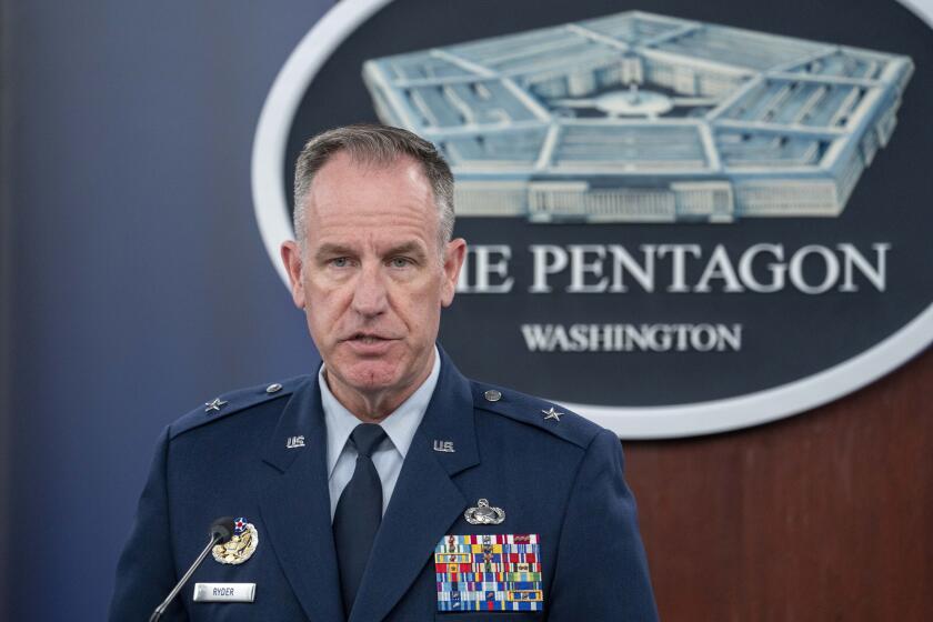 Pentagon spokesman U.S. Air Force Brig. Gen. Patrick Ryder speaks during a media briefing at the Pentagon, Thursday, July 6, 2023, in Washington. (AP Photo/Alex Brandon)