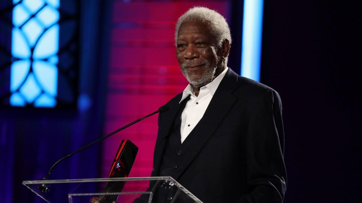 Morgan Freeman accepts the Career Achievement Award at AARP's 16th annual Movies for Grownups Awards.