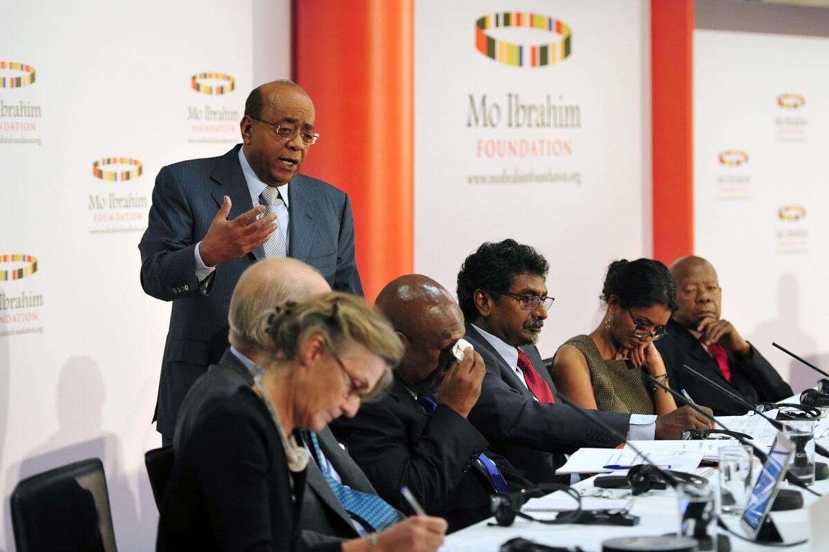 Sudanese-born telecoms tycoon Mo Ibrahim discusses the release in London of the 2013 Ibrahim Index of African Governance, which found a worrying trend in erosion of public safety and the rule of law on the continent. The foundation decided against awarding its 2013 $5-million prize for a former African head of state or government demonstrating exceptional leadership.