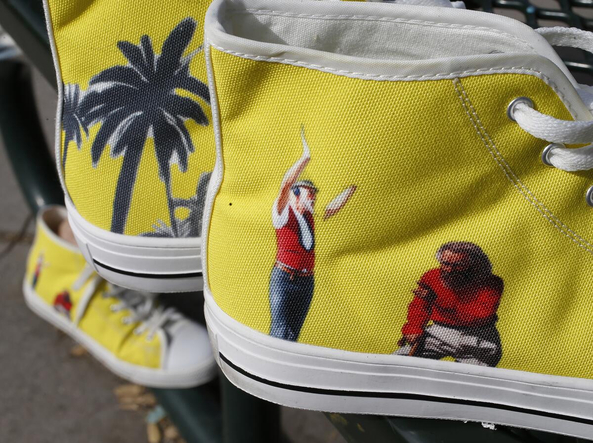 Laguna Beach resident Jay Williams started a shoe company called Alma Laguna. The greeter shoe design is pictured.