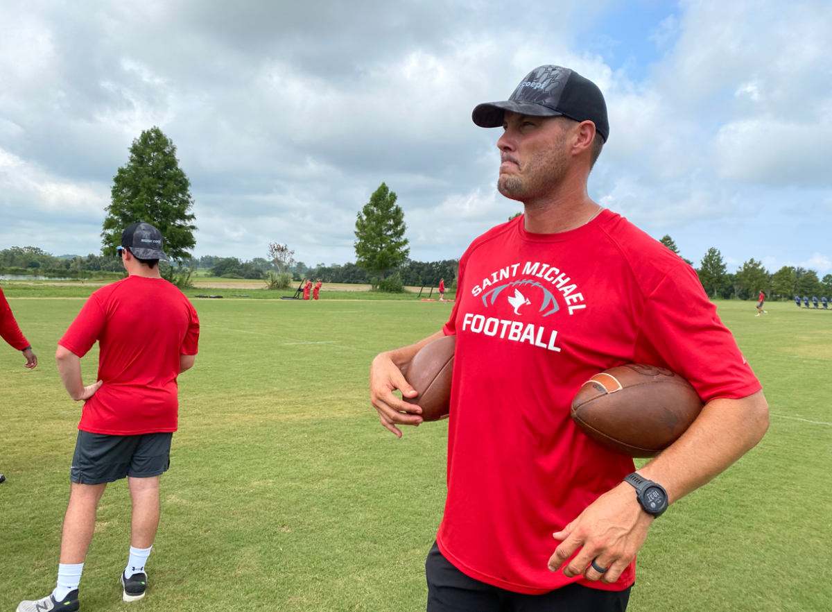 Retired Chargers and Colts quarterback Philip Rivers now coaches high school football in Fairhope, Ala.
