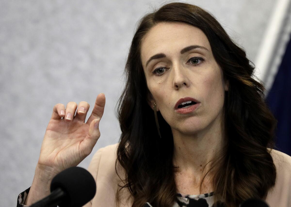 New Zealand Prime Minister Jacinda Ardern addresses a news conference March 13 in Christchurch, as events began to mark the anniversary of the 2019 terrorist attack.