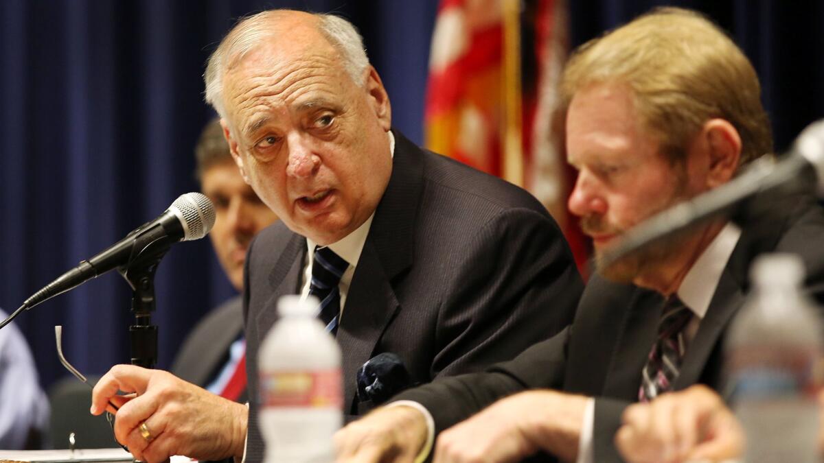 Dan Richard, chair of the California High Speed Rail Authority, directs a 2015 board meeting in Los Angeles.