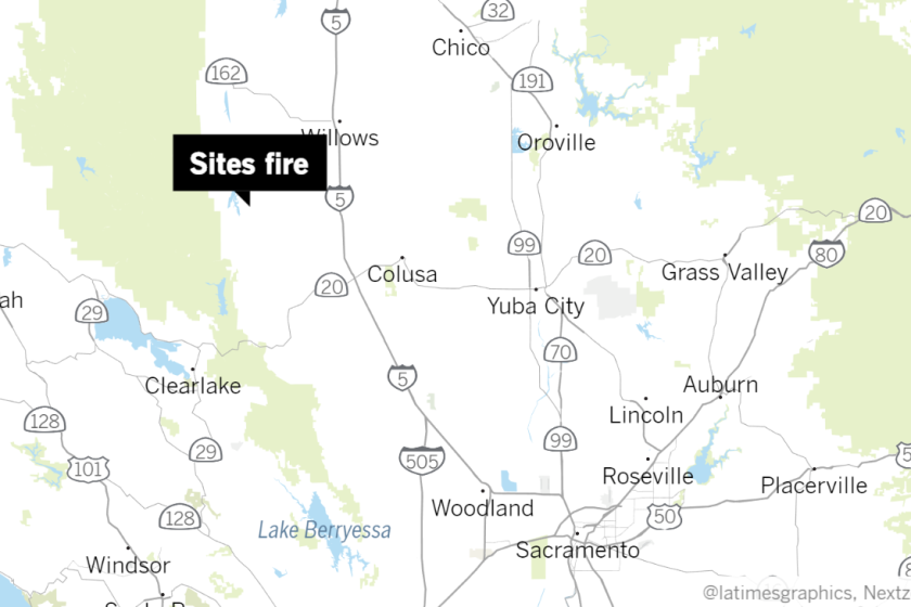 The Sites fire has burned more than 500 acres in Colusa County, northwest of Sacramento.