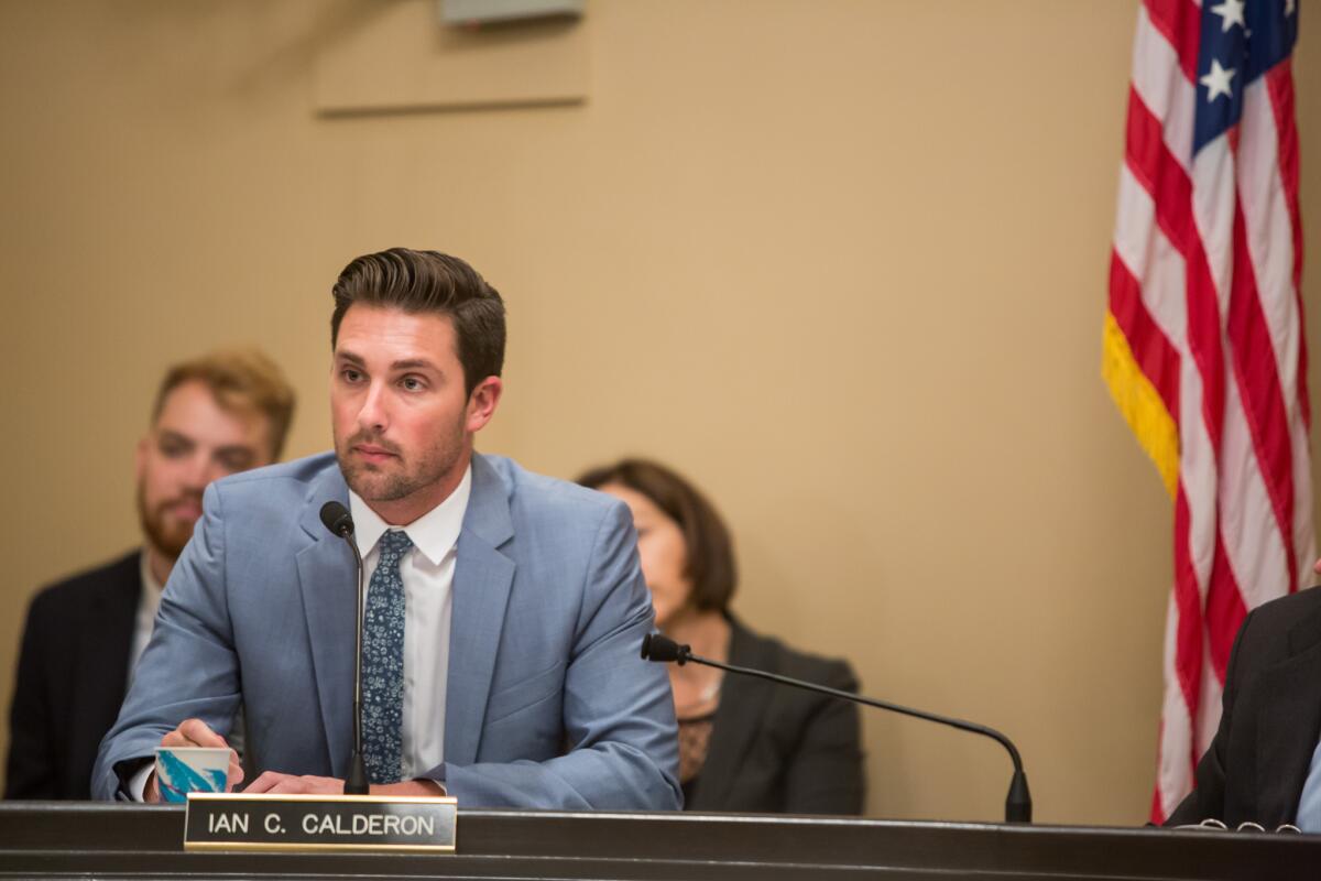 Assemblyman Ian Calderon attends a legislative session at the Capitol on July 7.