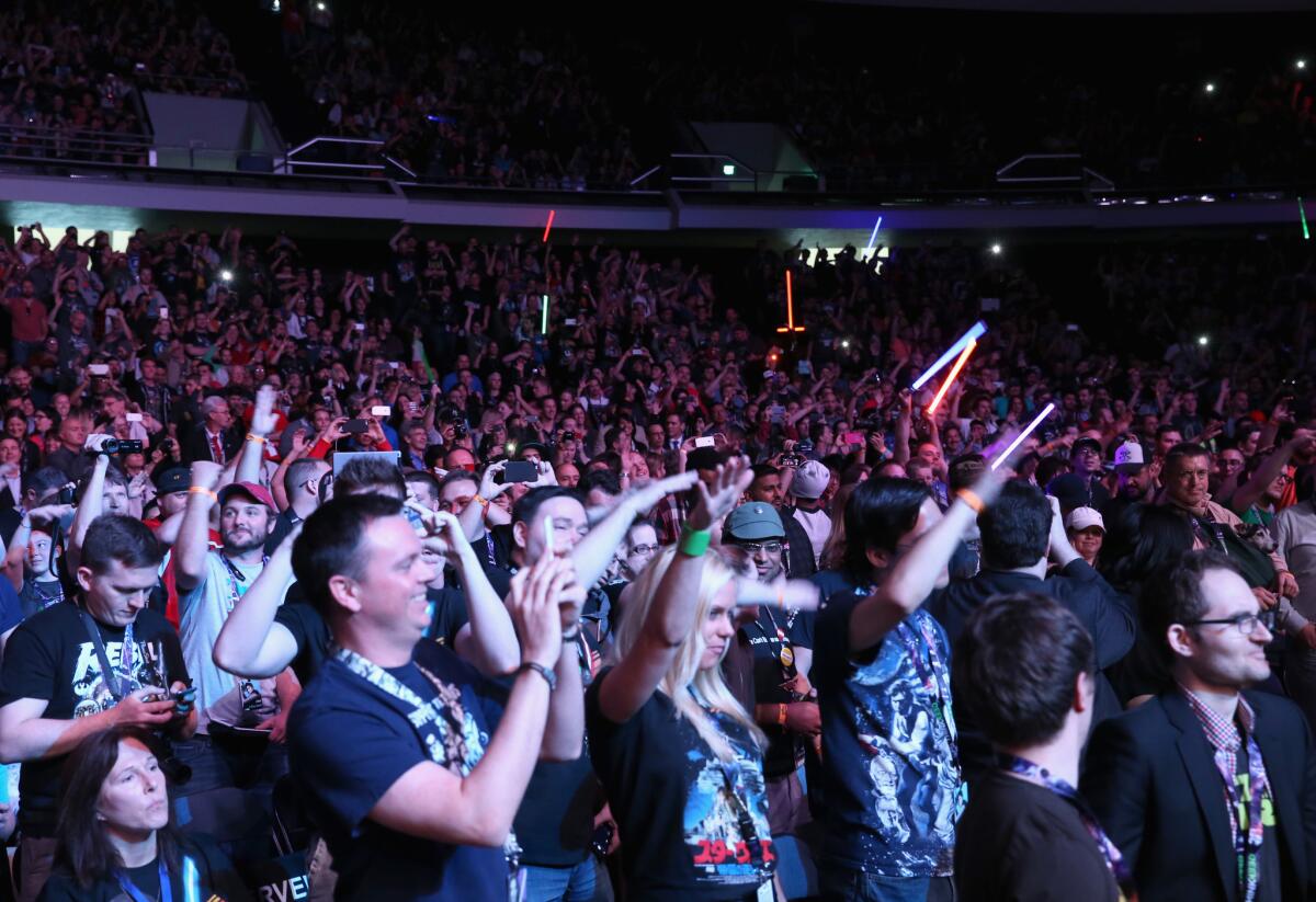 Fans attend Star Wars Celebration 2015 on April 16 in Anaheim, Calif.