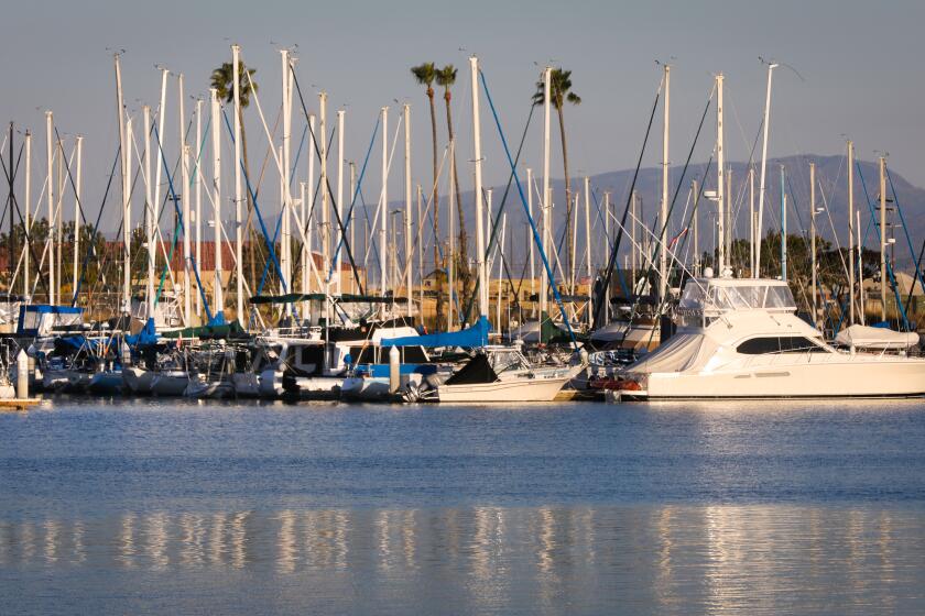 Boats docked at Oceanside Harbor, February 7, 2020 in Oceanside, California. The harbor entrance will be dredged deeper this spring, a proposal expected to make navigation safer and provide more sand for city beaches. The Corps of Engineers say it will go to 30 feet instead of 25 feet, which will produce nearly twice as much sand as in recent years.