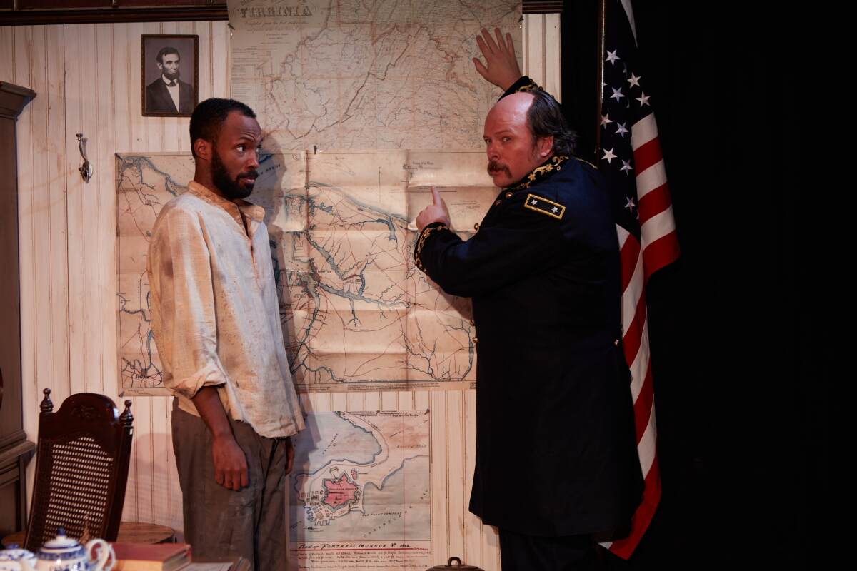 Brandon J. Pierce and Richard Baird in North Coast Repertory Theatre's "Ben Butler."