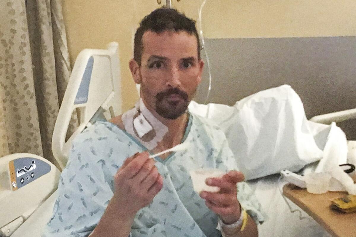 Michael Knapinski, 45, is recovering at Harborview Medical Center in Seattle.